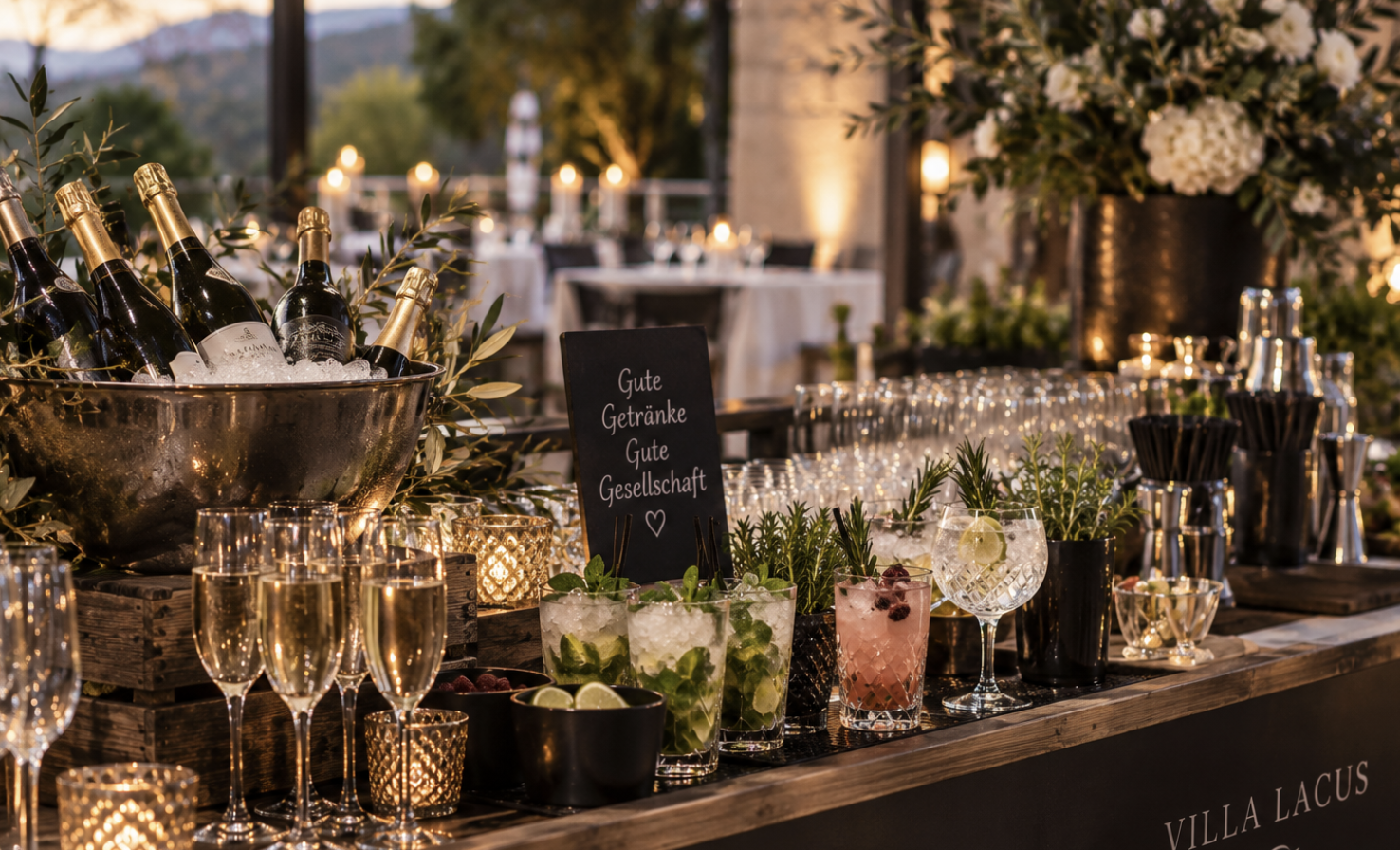Bar und Getränkeservice beim Catering der Villa Lacus