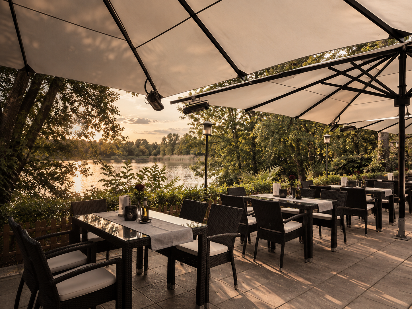 Seeterrasse der Villa Lacus in Bensheim